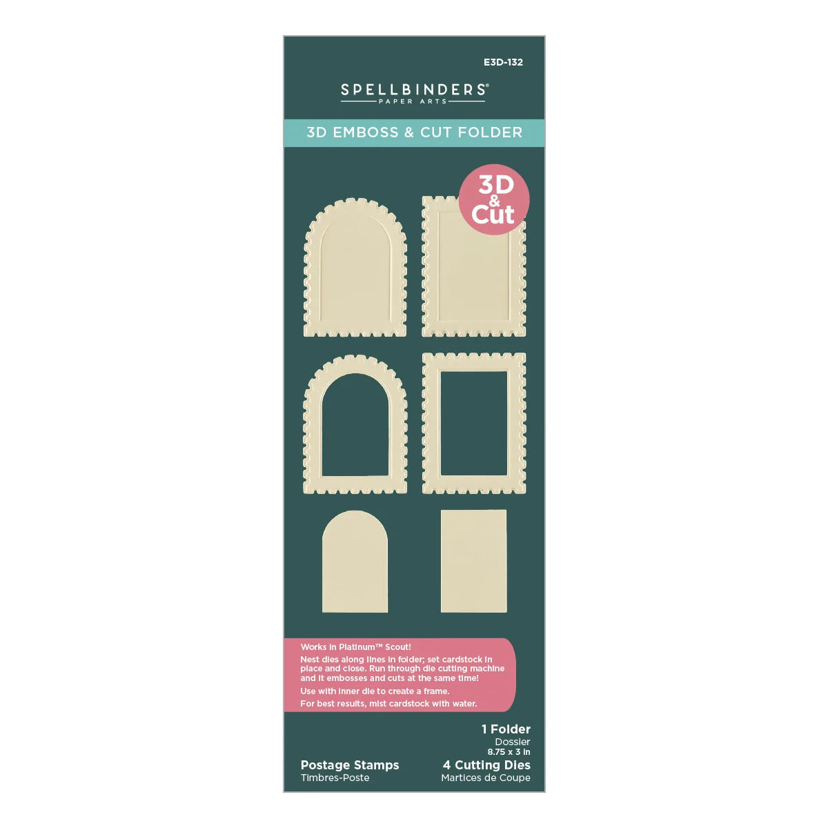 Postage Stamp 3D- Emboss & Cut Folder
