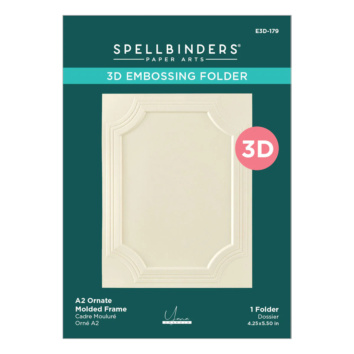 A2 Ornate Molded Frame - 3D Embossing Folder by Yana Smakula