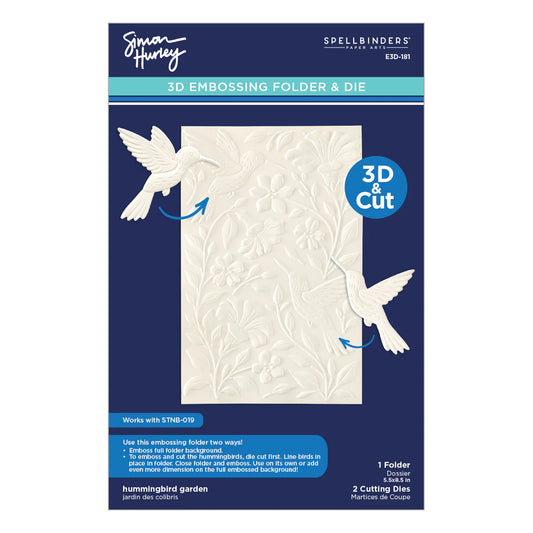 Hummingbird Garden - 3D Embossing Folder & Die Set by Simon Hurley