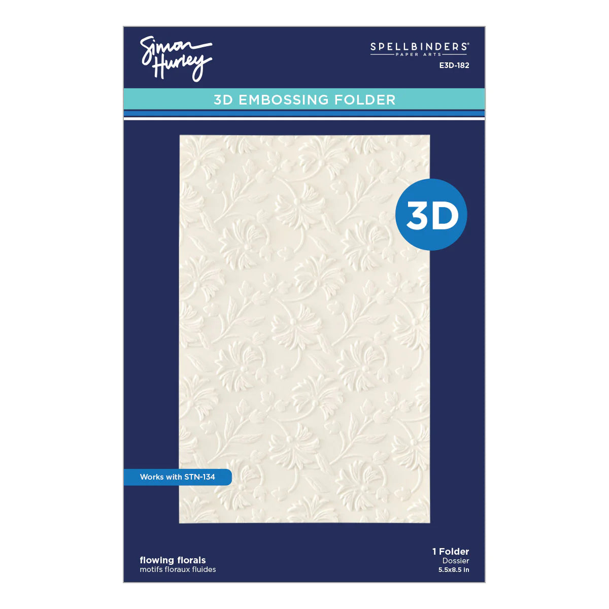 Flowing Florals - 3D Embossing Folder by Simon Hurley