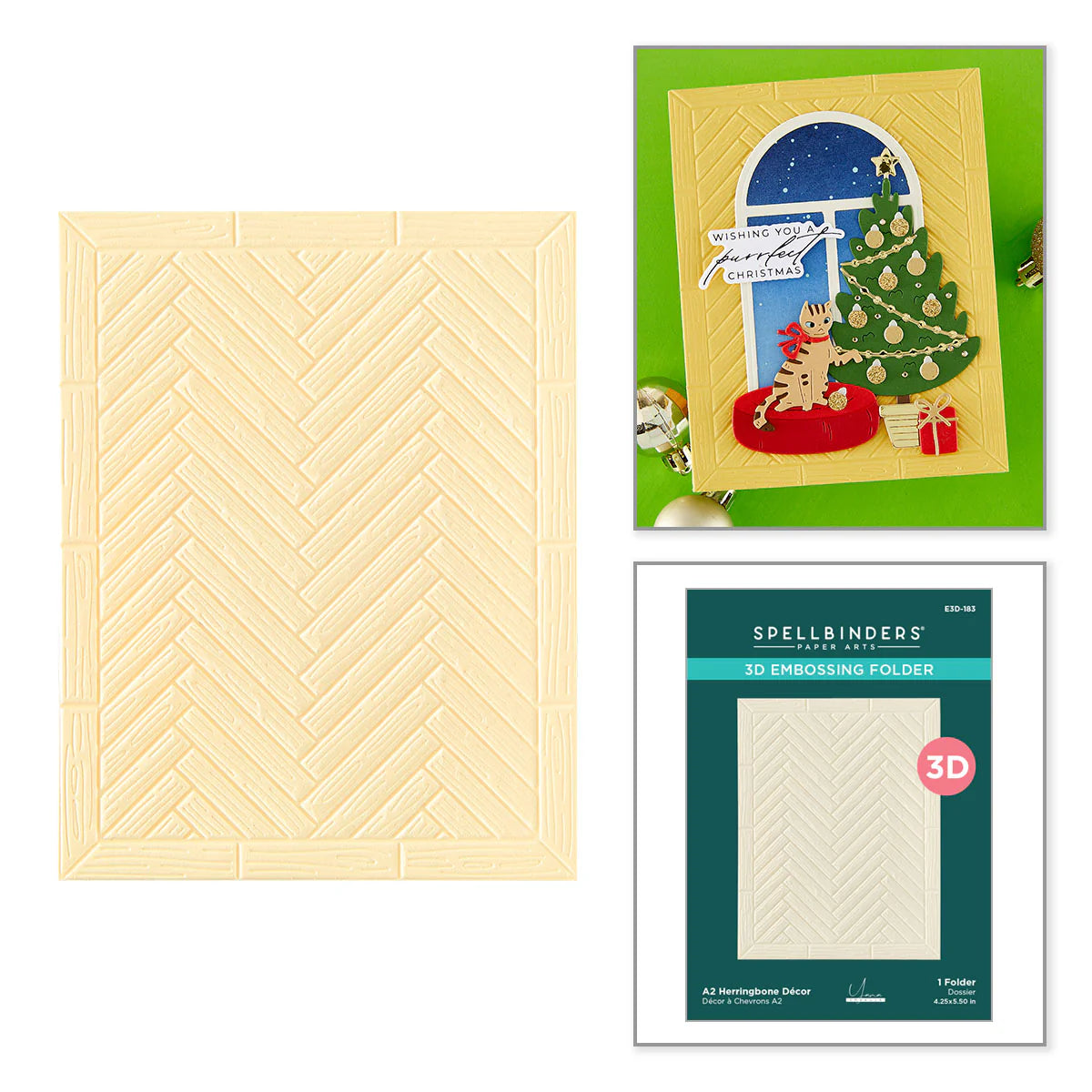 Herringbone Decor - 3D Embossing Folder by Yana Smakula