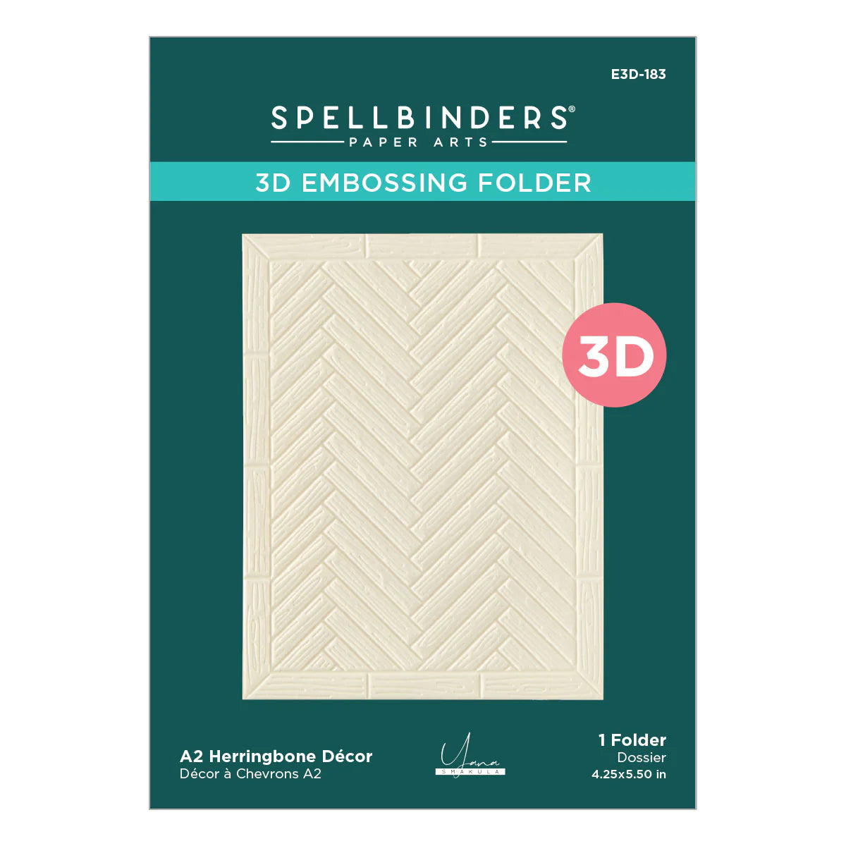 Herringbone Decor - 3D Embossing Folder by Yana Smakula