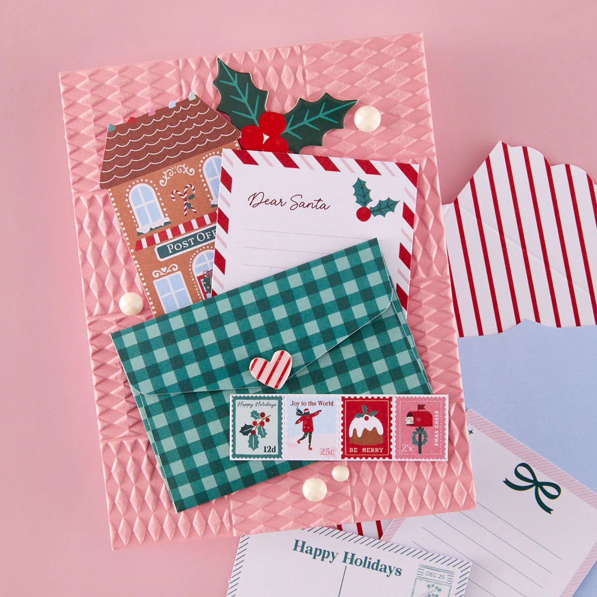 Diamond Blocks- Dear Santa - 3D Embossing Folder