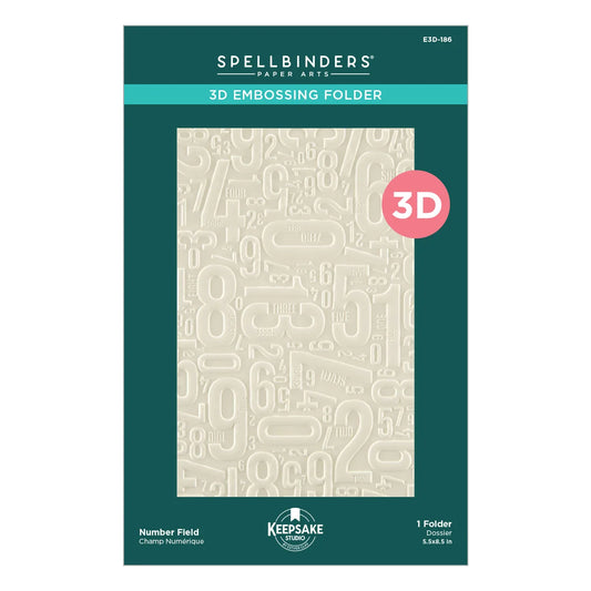 Number Field - 3D Embossing Folder by Esther Glas