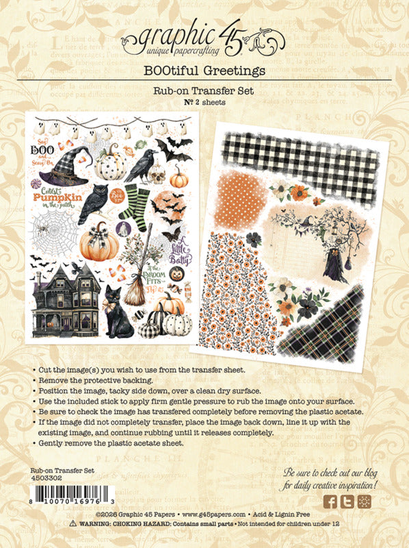 BOOtiful Greetings - Rub Ons
