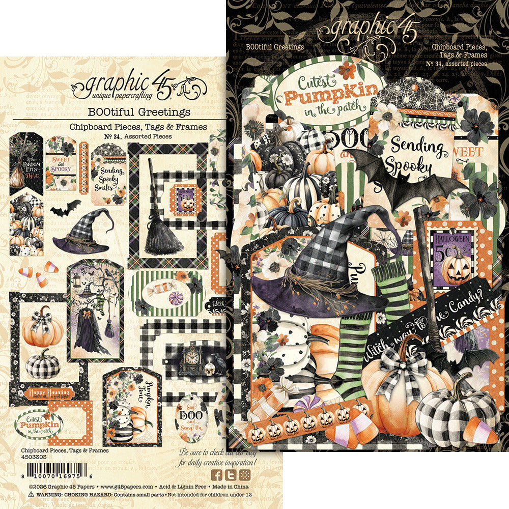 BOOtiful Greetings - Chipboard Frames & Tags