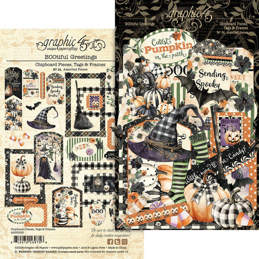 BOOtiful Greetings - Chipboard Frames & Tags
