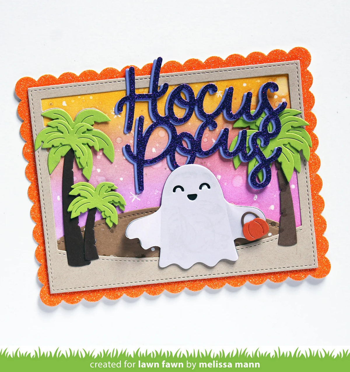Happy Ghost Tag - Lawn Cut