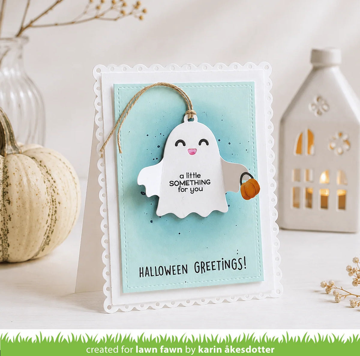 Happy Ghost Tag - Lawn Cut