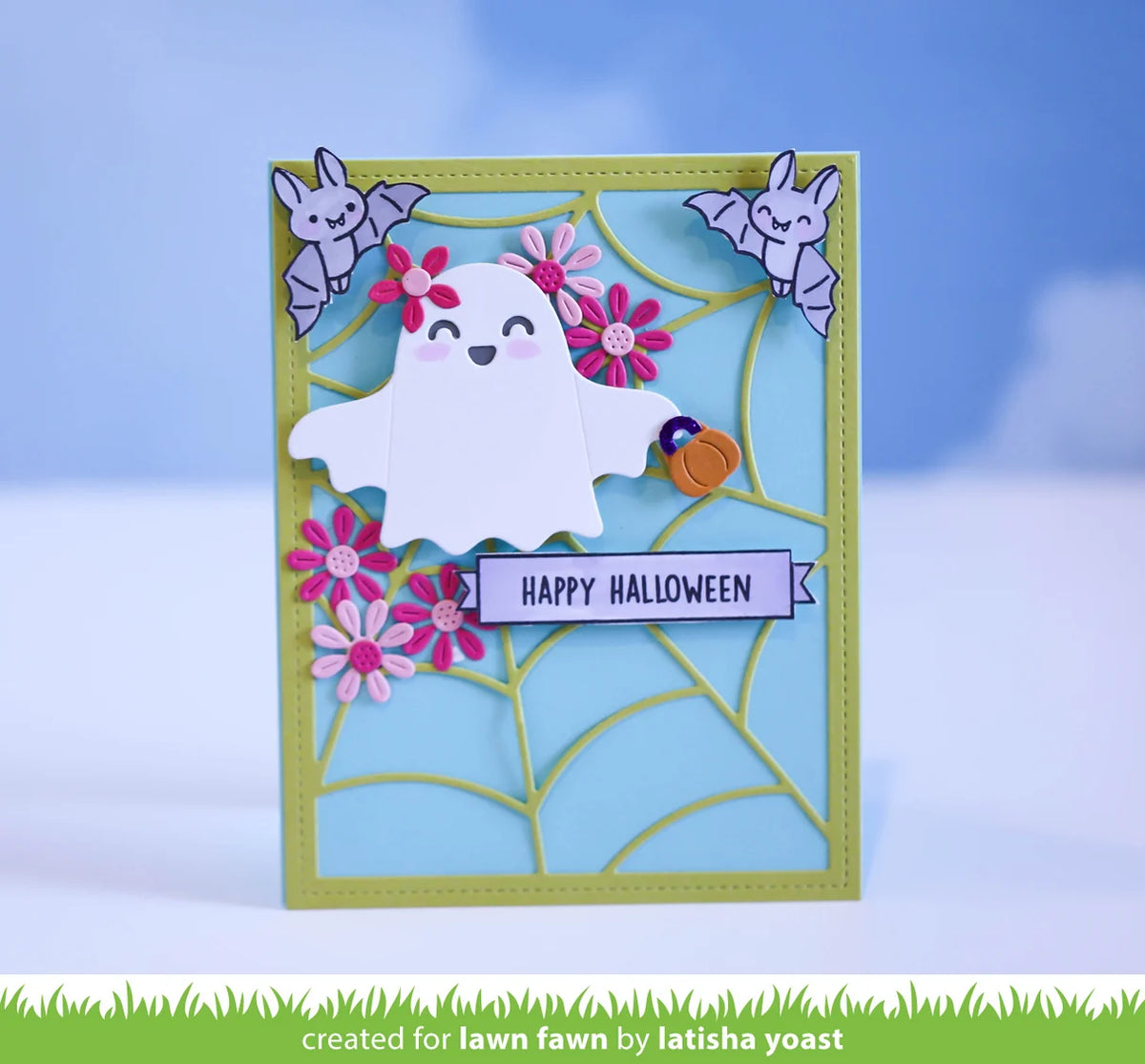 Happy Ghost Tag - Lawn Cut
