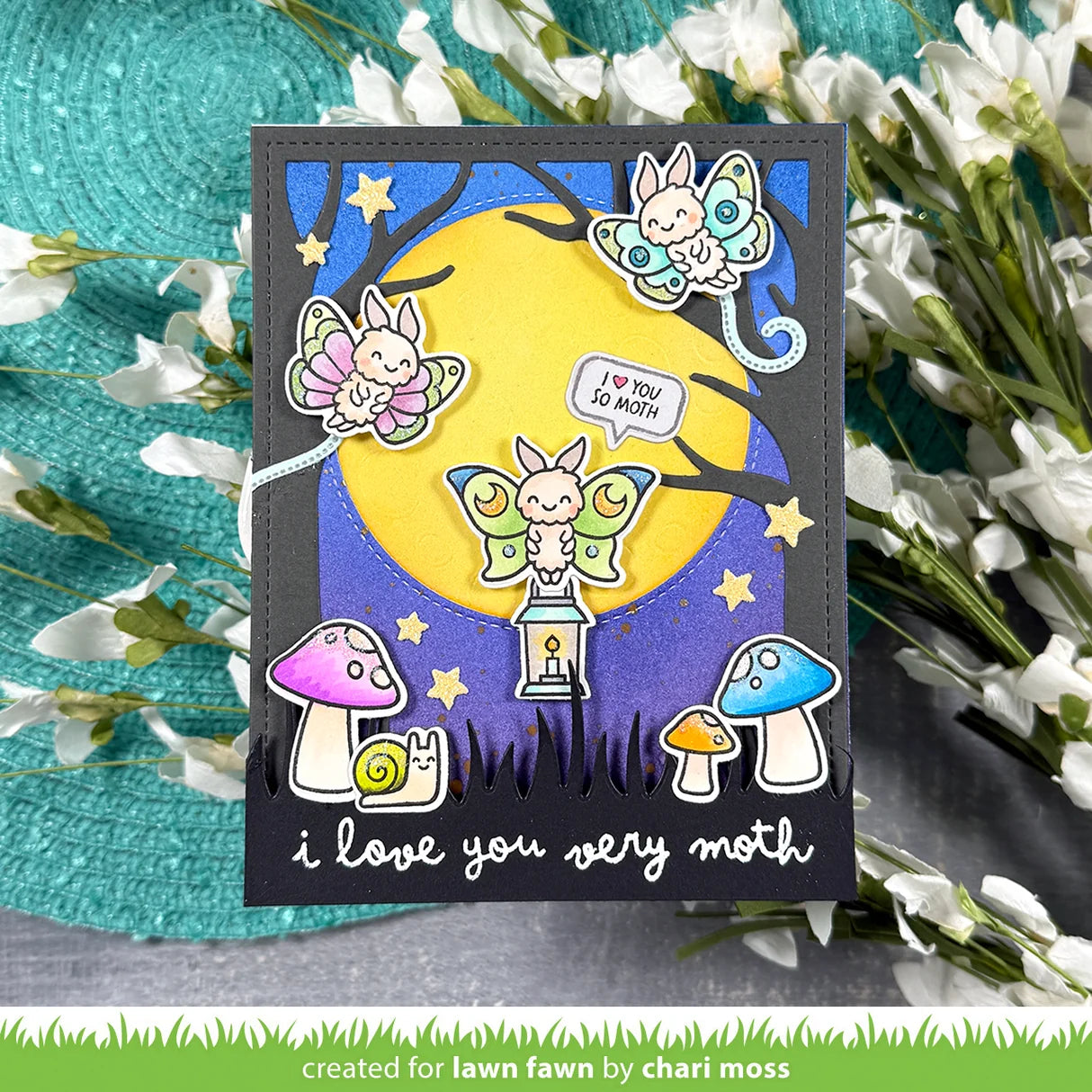 I Like Cute Moths - Add-On - Stamp & Lawn Cuts