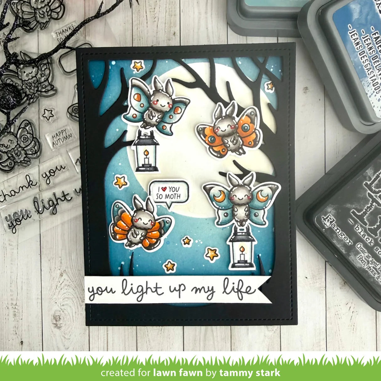 I Like Cute Moths - Stamp