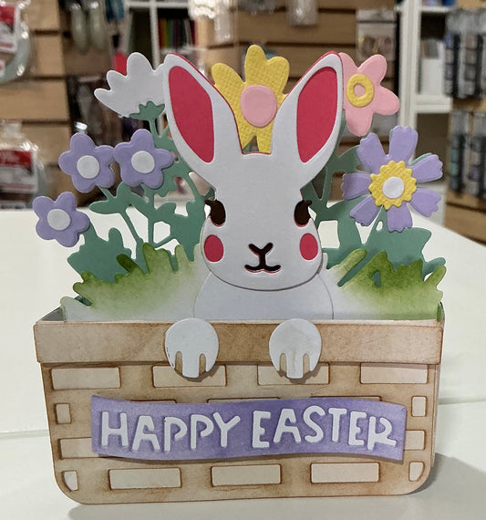 Bunny In Pop Up Basket Card Kit