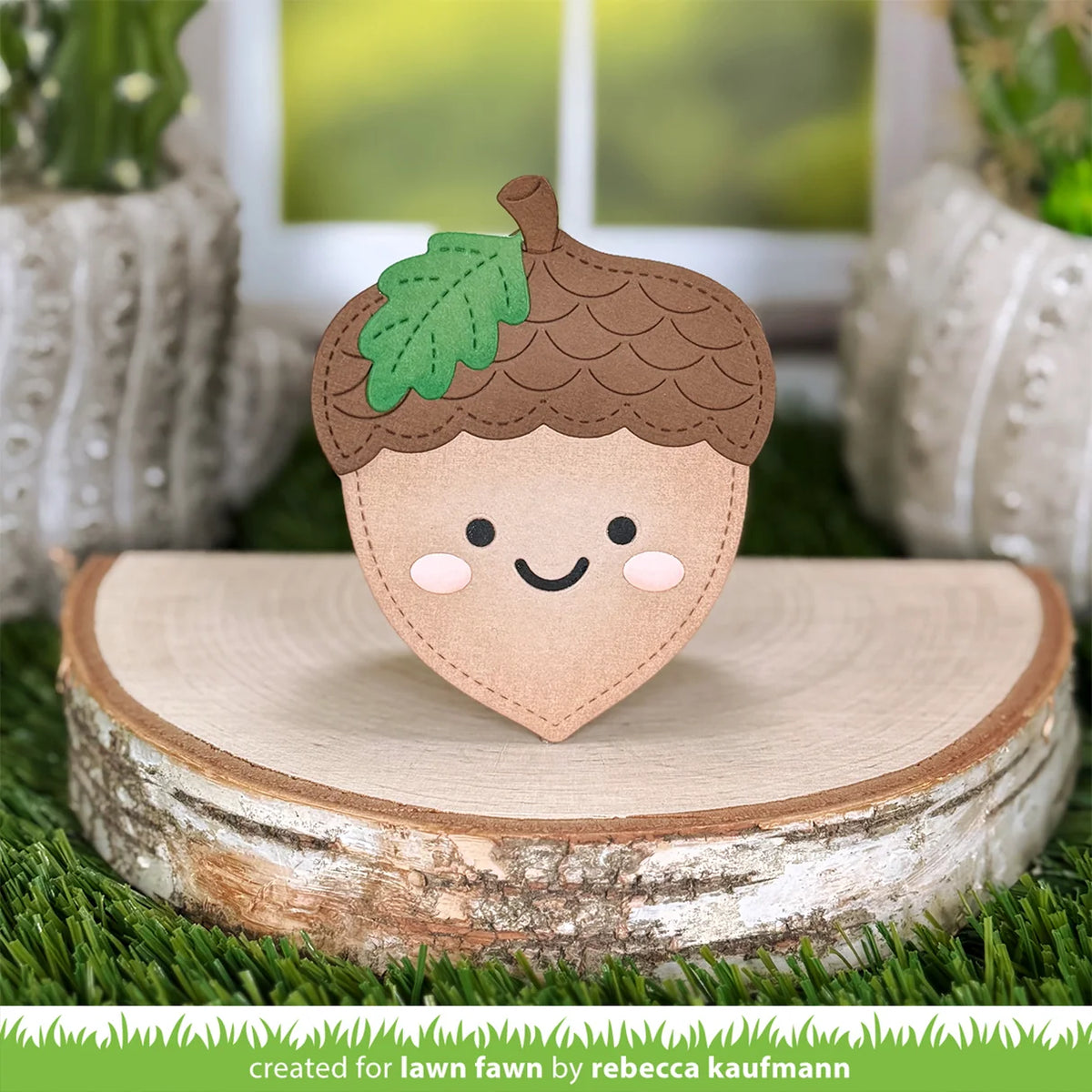Outside In Stitched Acorn - Lawn Cut