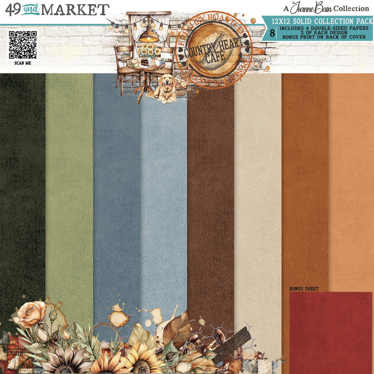 Country Heart Cafe - 12x12 Solids