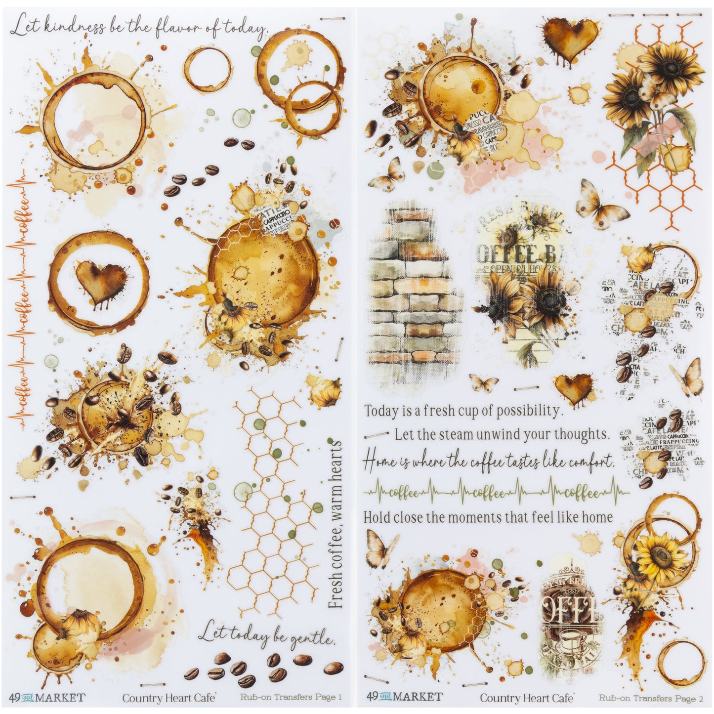 Country Heart Cafe - Rub-Ons