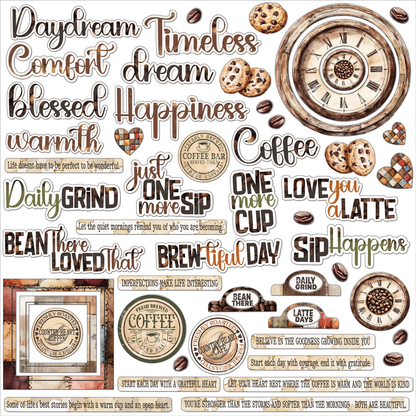 Country Heart Cafe- Chipboard Set