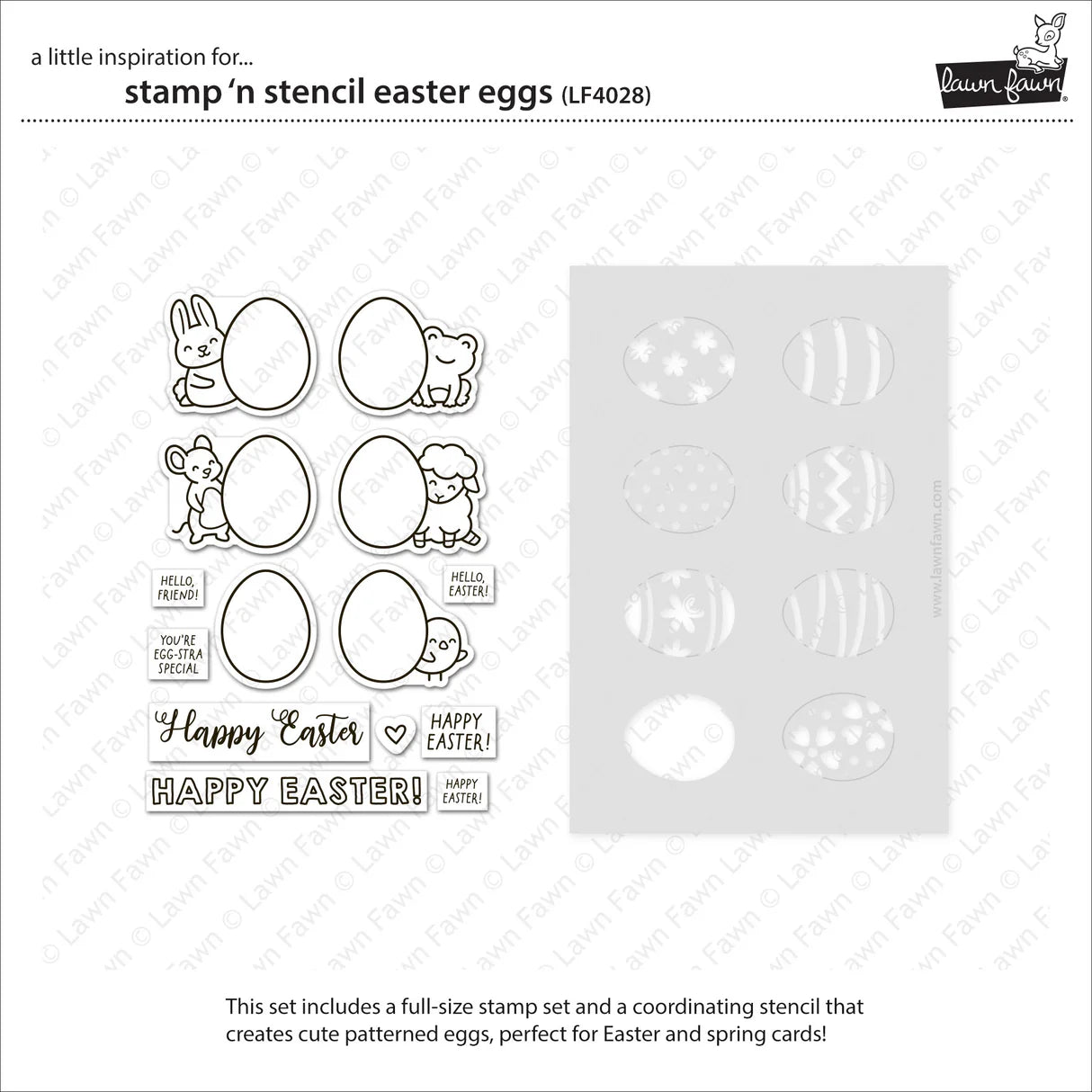 Easter Eggs - Stamp 'n Stencil and Lawn Cuts