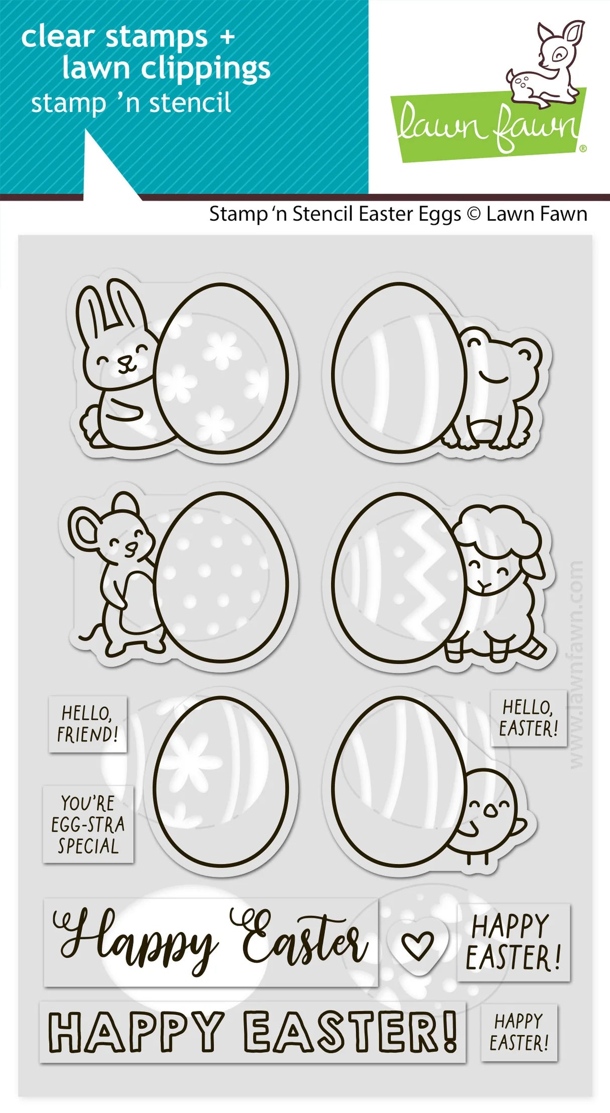 Easter Eggs - Stamp 'n Stencil and Lawn Cuts