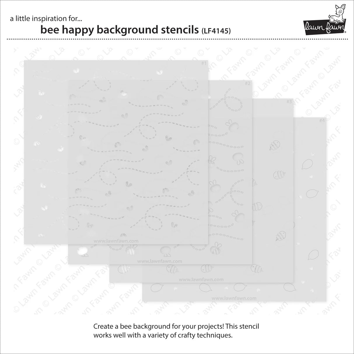 Bee Happy - Background Stencil