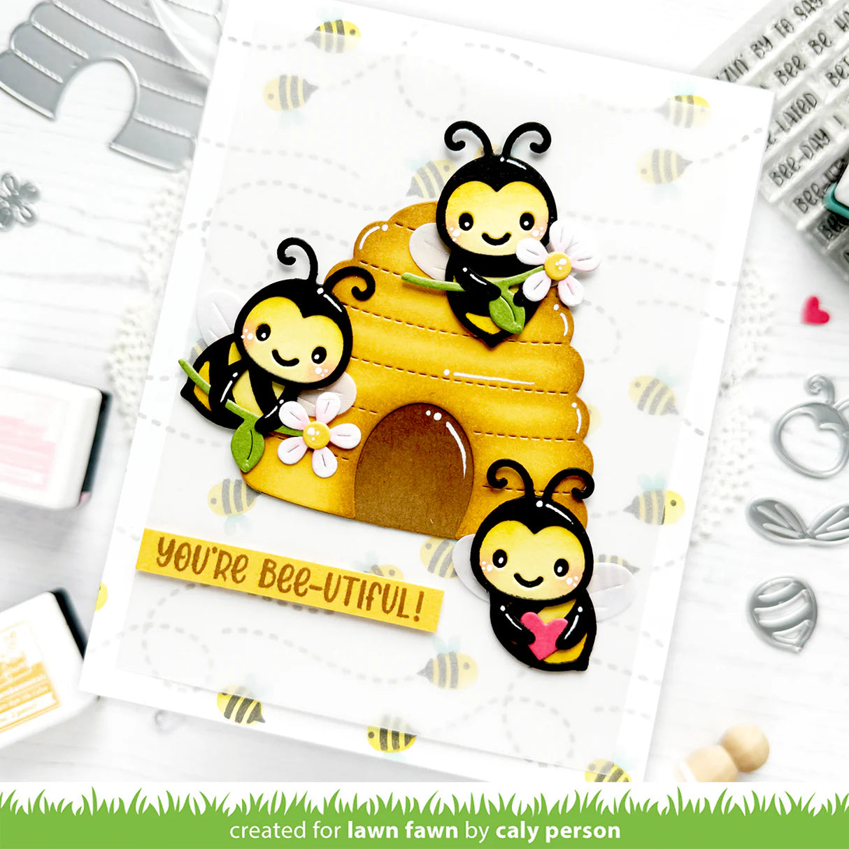 Bee Happy - Background Stencil