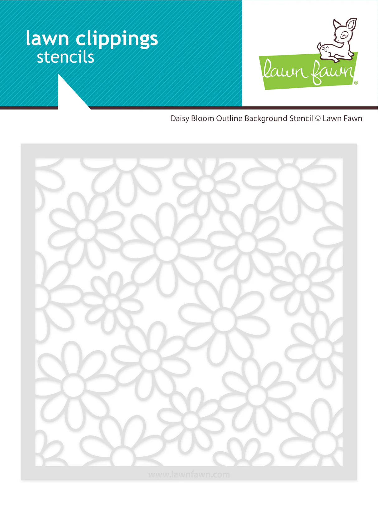 Daisy Bloom - Outline Background Stencil
