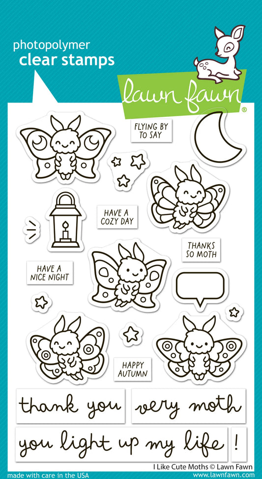 I Like Cute Moths - Stamp