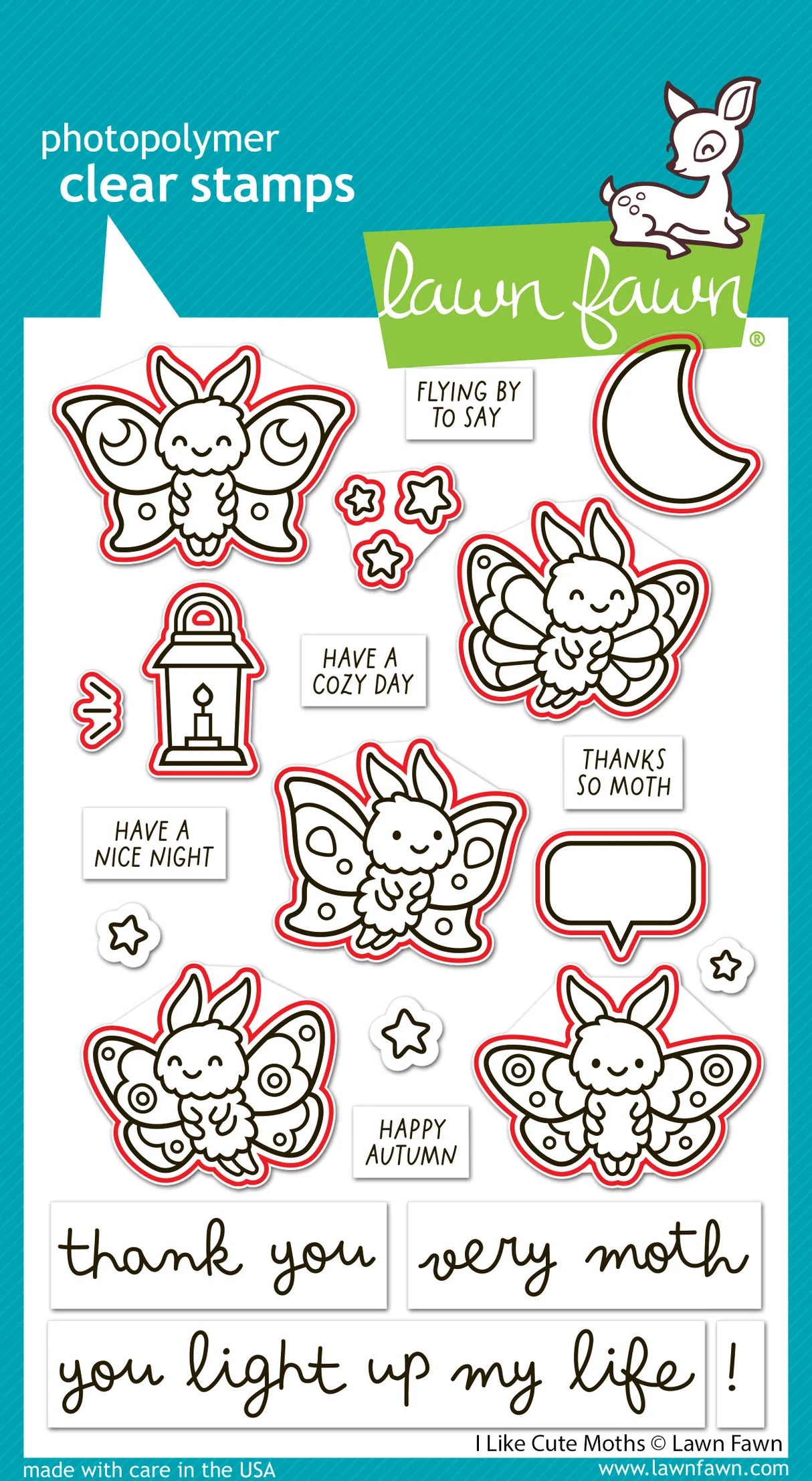 I Like Cute Moths - Stamp & Lawn Cuts