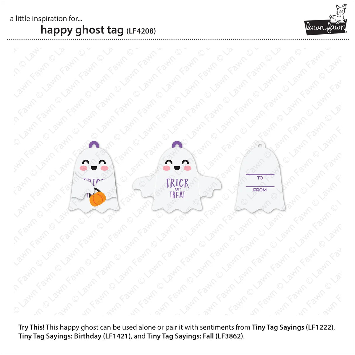 Happy Ghost Tag - Lawn Cut