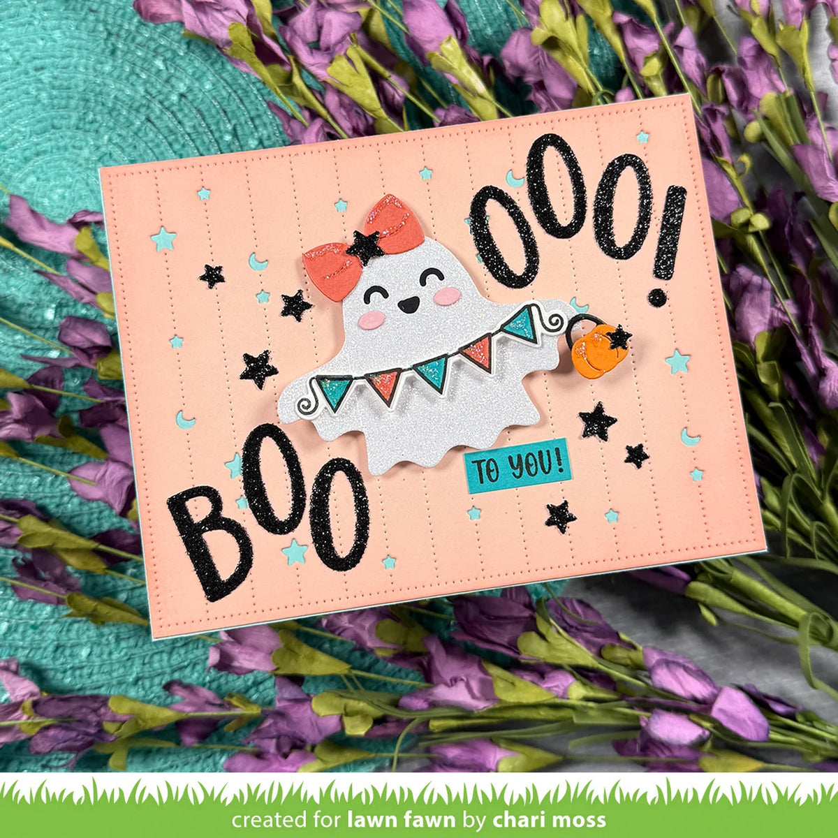 Happy Ghost Tag - Lawn Cut