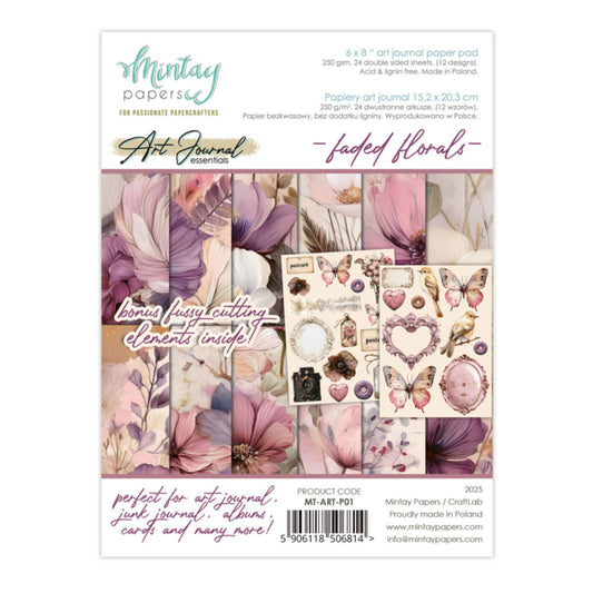 Faded Foral - 6x8 Art Journal Paper Pad