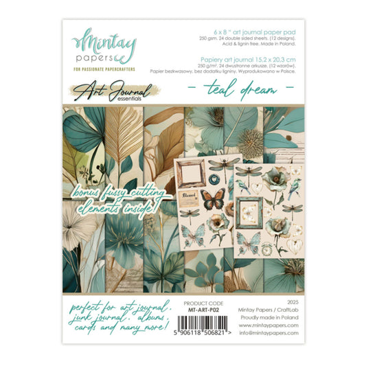 Teal Dreams - 6x8 Art Journal Paper Pad