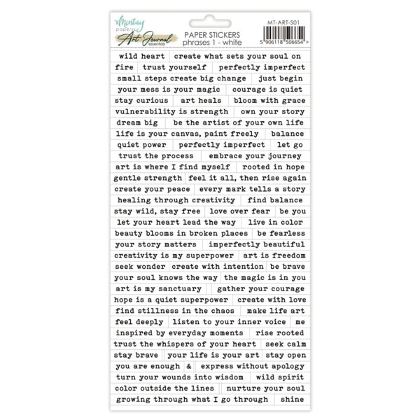 Pharses White - 6x12 Art Journal Stickers