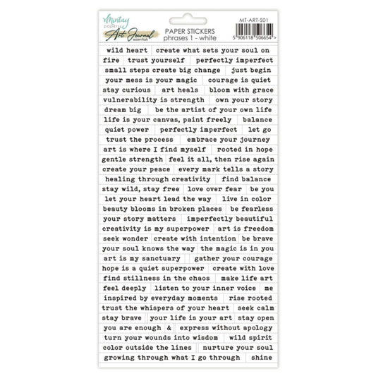 Pharses White - 6x12 Art Journal Stickers