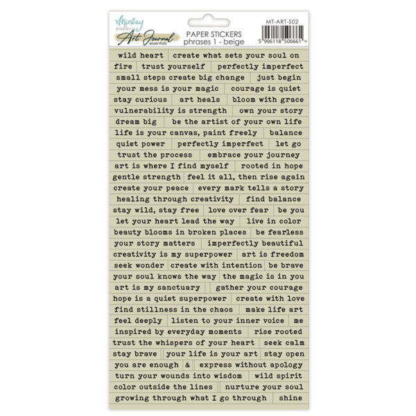 Pharses 1 Beige - 6x12 Art Journal Stickers