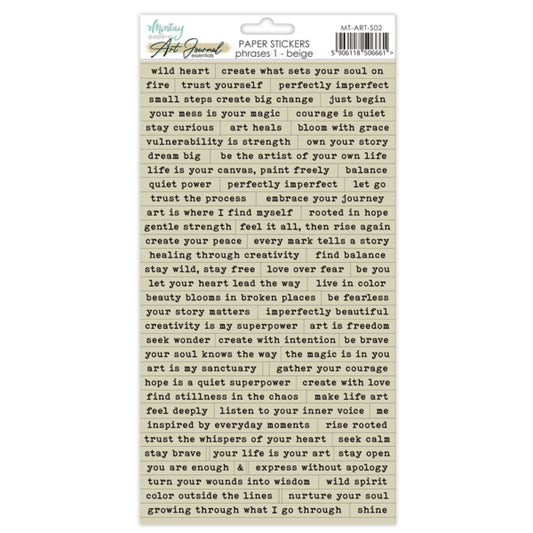 Pharses 1 Beige - 6x12 Art Journal Stickers