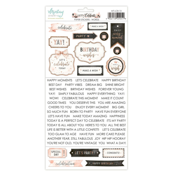 Let's Celebrate - Word Stickers