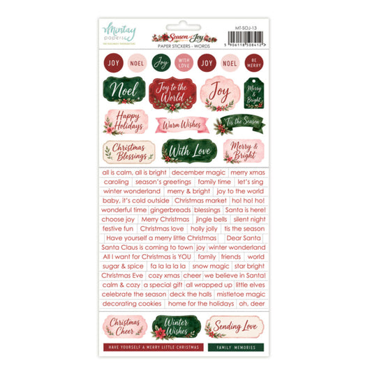 Season Of Joy - 6x12 Words Stickers