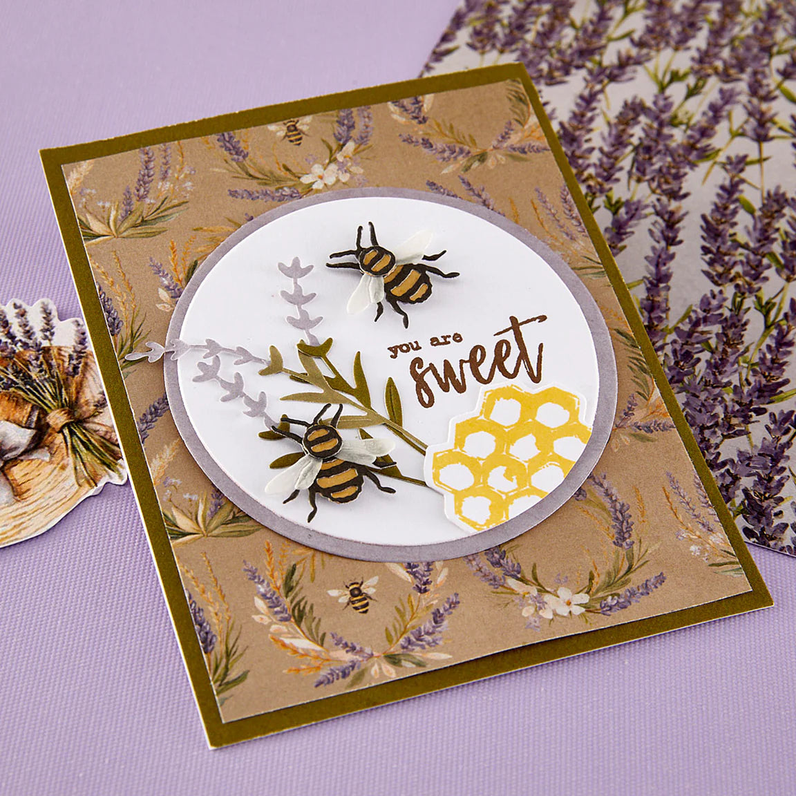 Simple Vintage Lavender Fields Hexagons - Dies