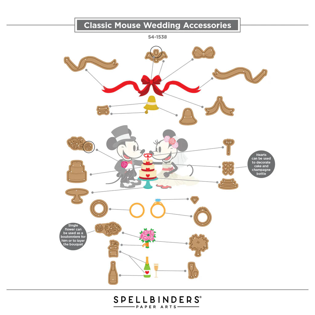 Classic Mouse Wedding Accessories - Dies
