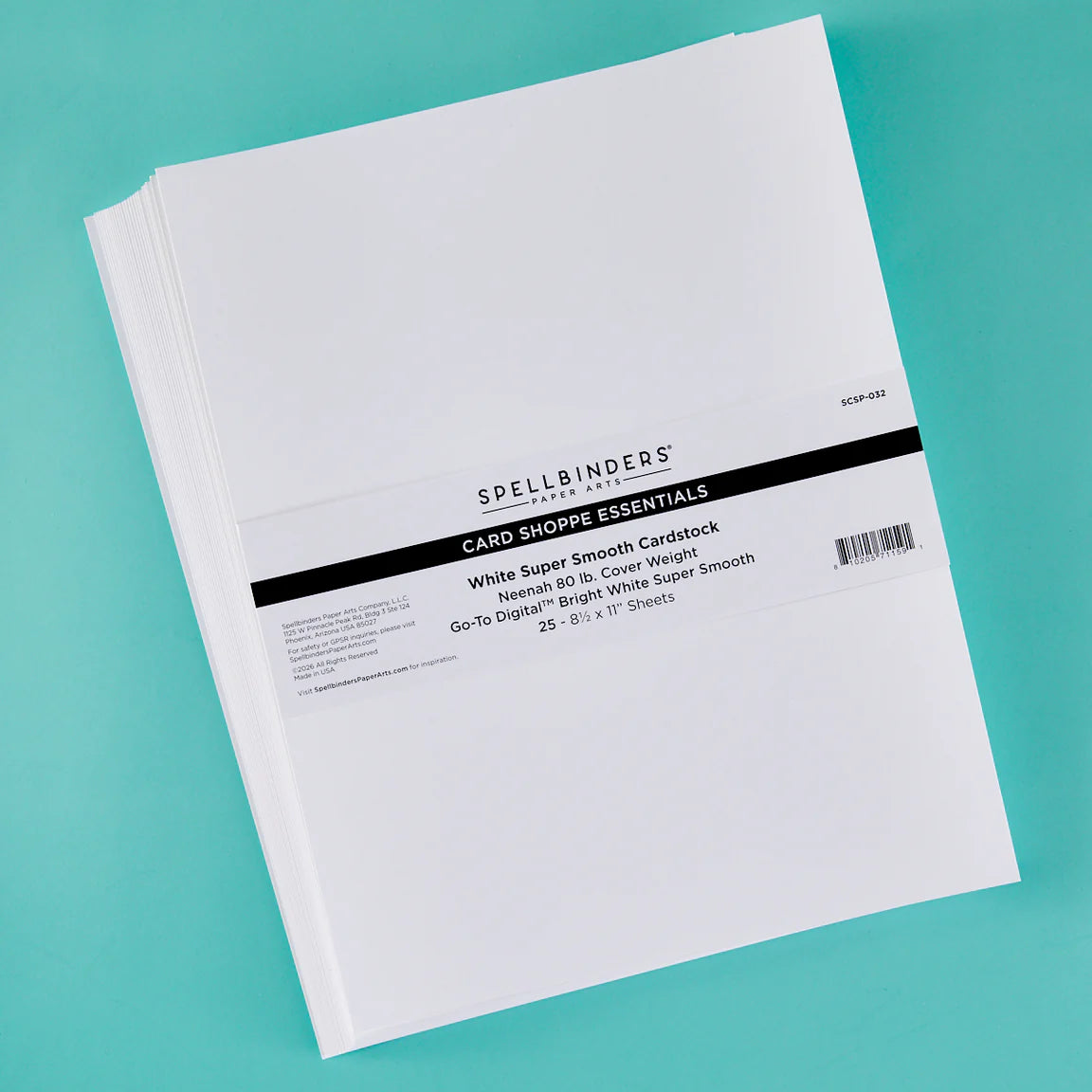 8.5x11 - White Cardstock 80lb - 25 Sheets