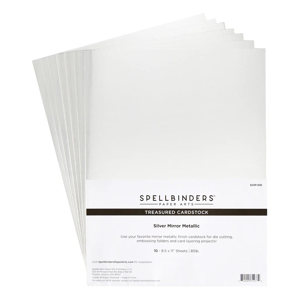 Silver Mirror Metallic - Textured Cardstock
