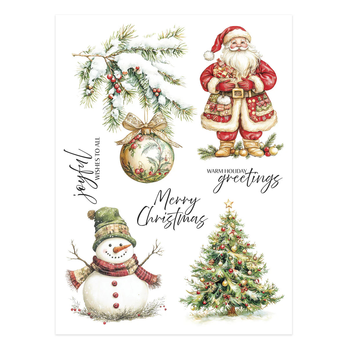 Joyful Wishes - Rub Ons