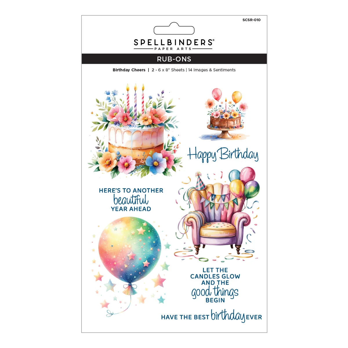 Birthday Cheers - Rub-Ons