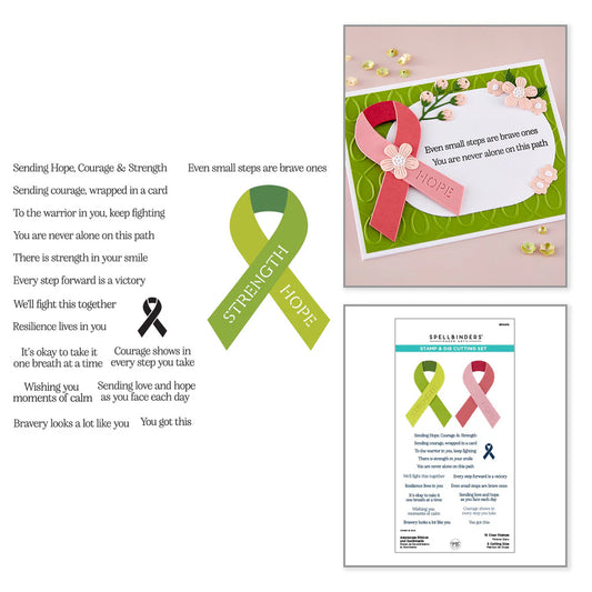 Awareness Ribbon and Sentiments - Stamps and Dies