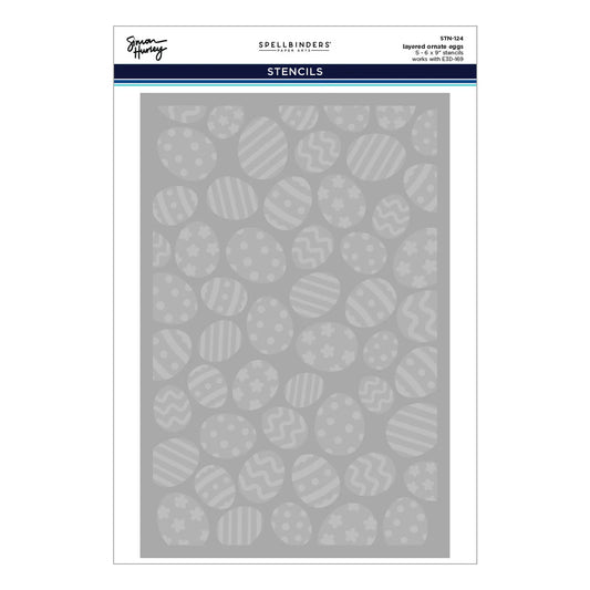 Layered Ornate Eggs by Simon Hurley - Stencils