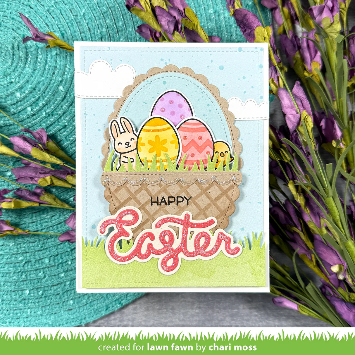 Easter Eggs - Stamp 'n Stencil and Lawn Cuts