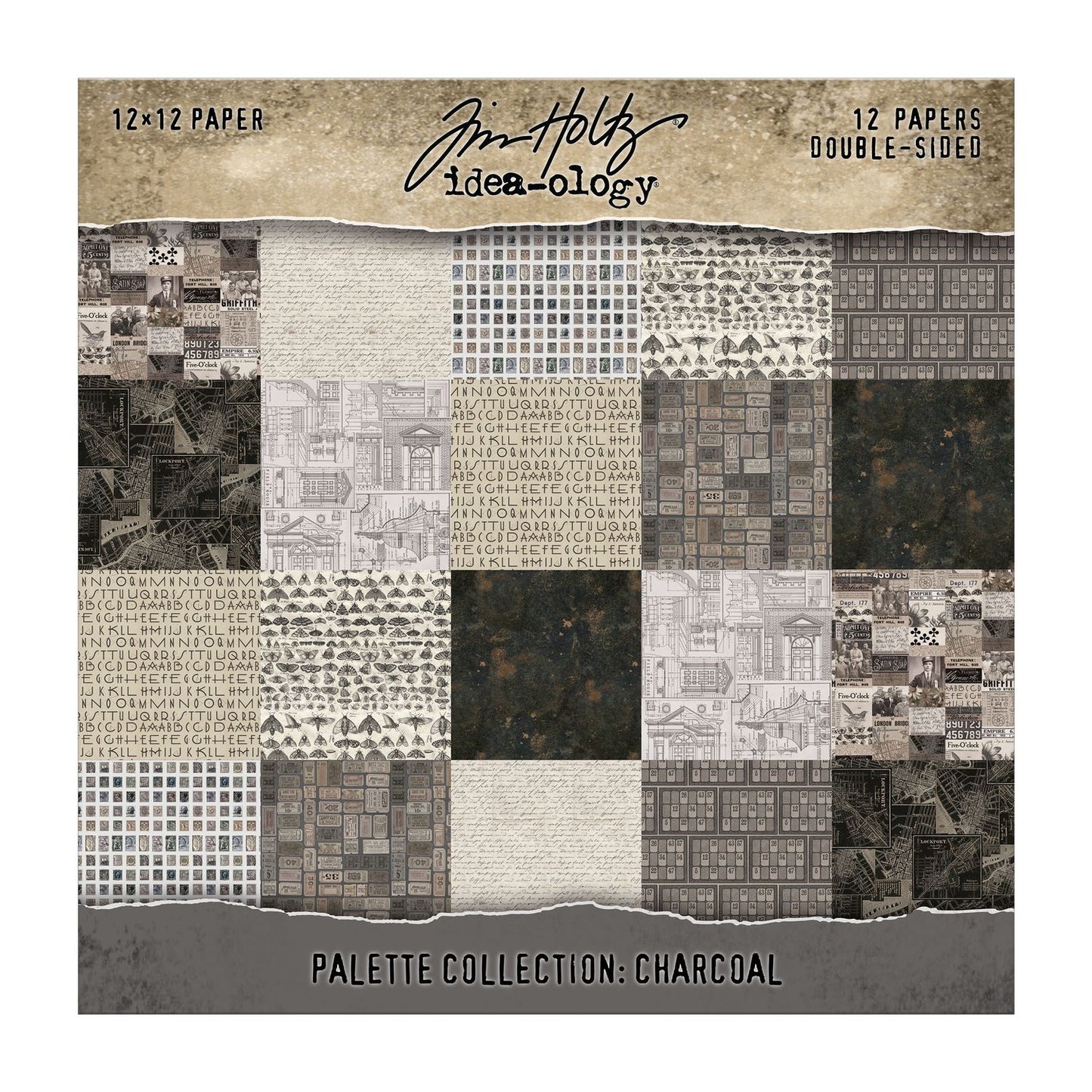 12x12 Idea-ology Double Sided Cardstock - Charcoal
