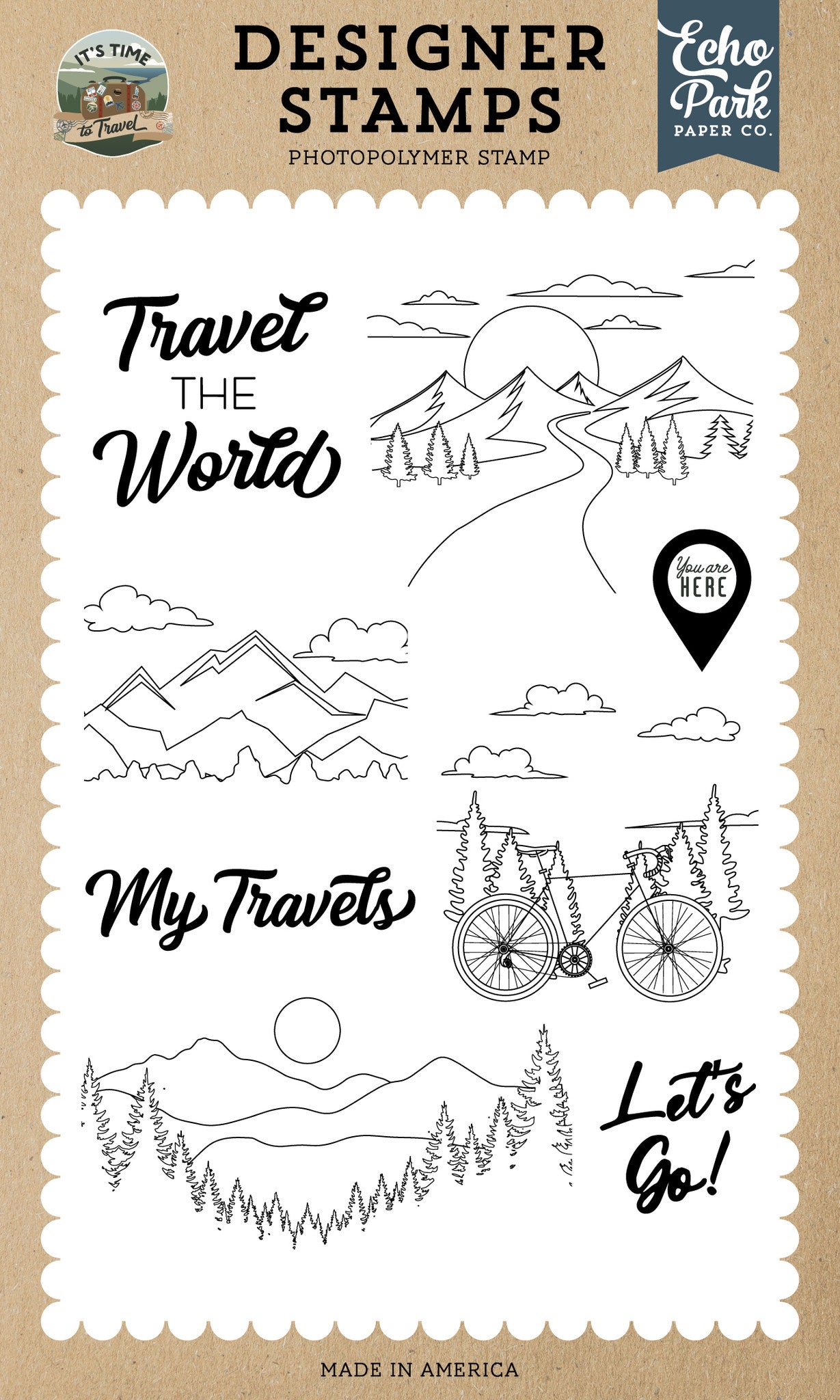 It's Time To Travel -  Scenic Views - Stamp