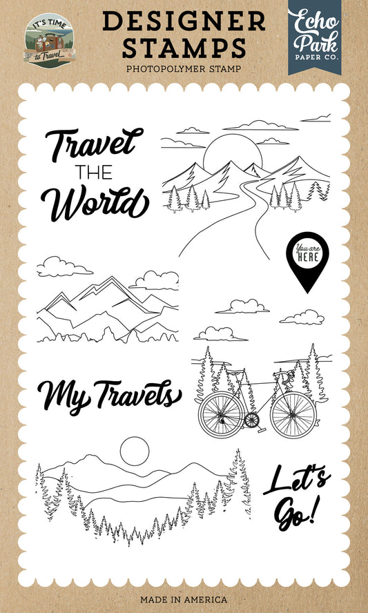 It's Time To Travel -  Scenic Views - Stamp